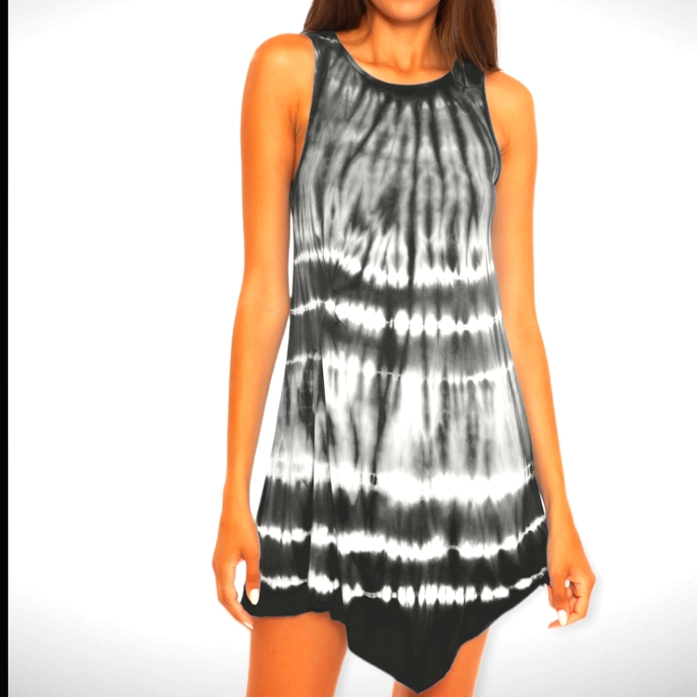 SILUNA SWIM Tie-dye Asymmetrical Hem Dress ~ NWT